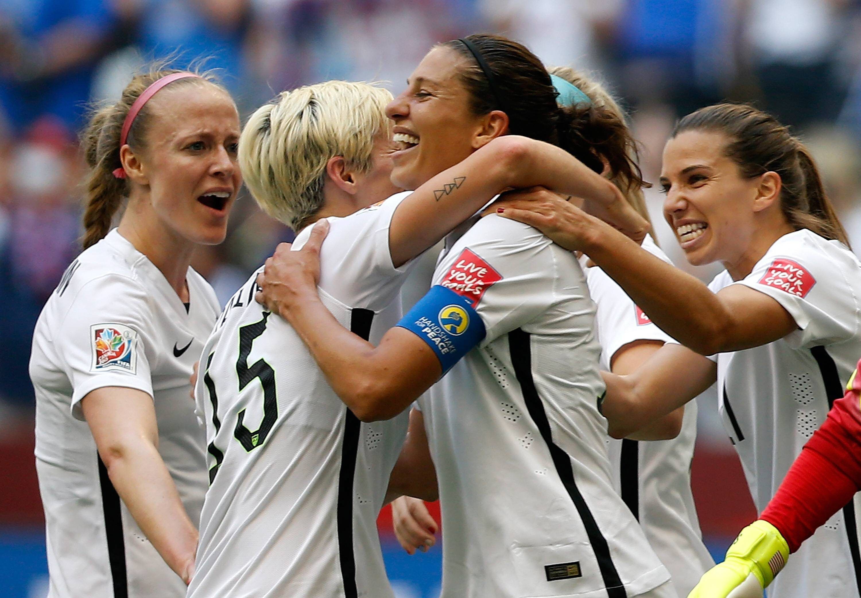  Estados Unidos, celebrando un gol en la final del Mundial Femenino de Fútbol en 2015.