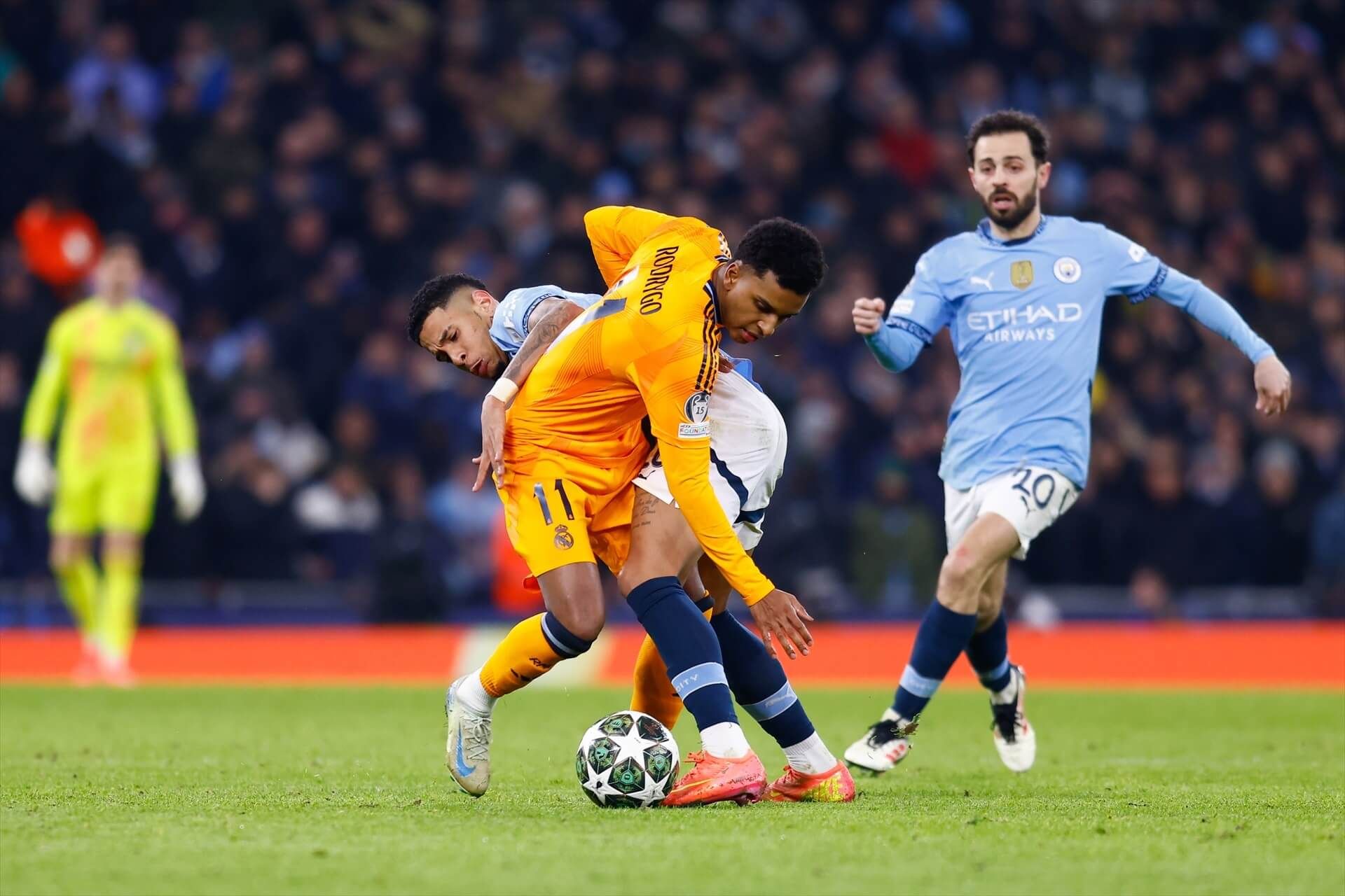 Rodrygo Goes, en un partido con el Real Madrid contra el Manchester City (Europa Press)