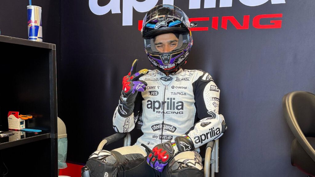  Jorge Martín, en los test con Aprilia en Mugello.