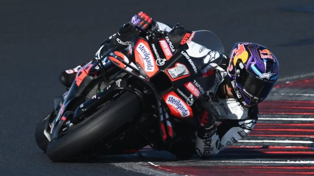 Jorge Martín, durante su test privado en Misano.