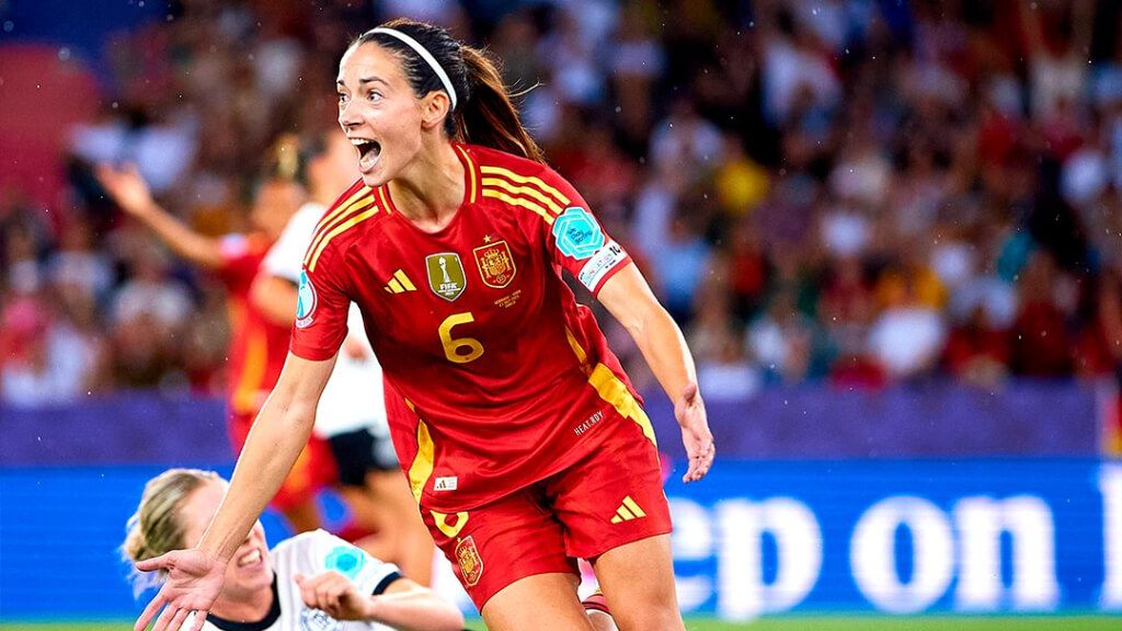 Aitana Bonmatí celebrando el gol de la victoria ante Alemania (Selección Española Femenina)