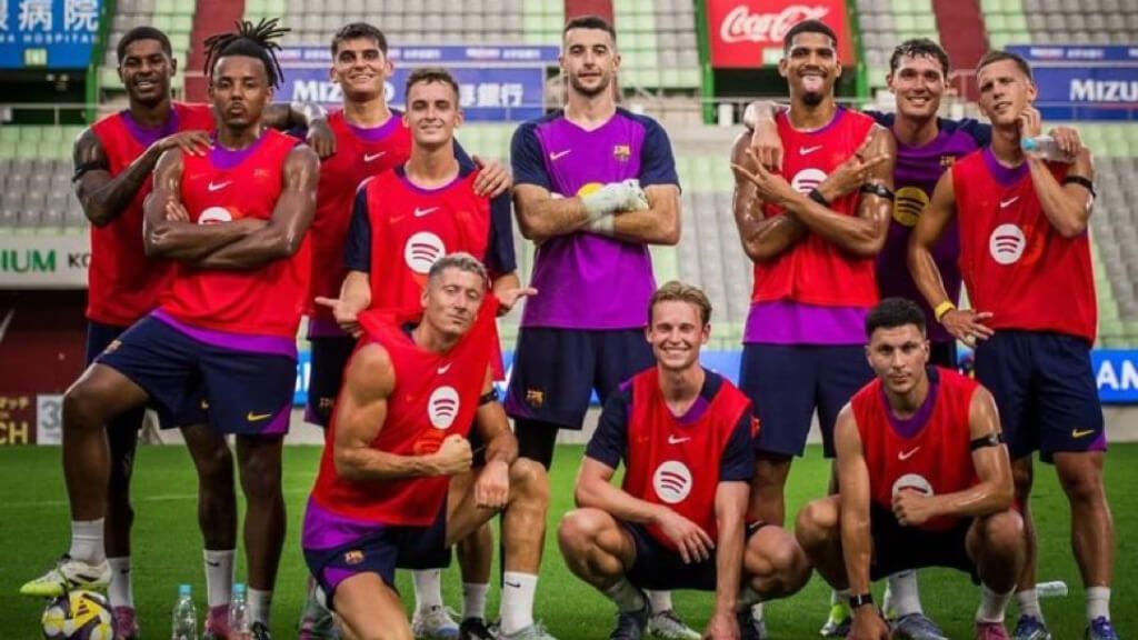 Rashford entrenando con sus compañeros en Japón (FC Barcelona)