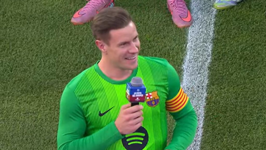 MArc-André Ter Stegen, durante su discurso en la previa del Trofeo Joan Gamper (Barcelona YT).