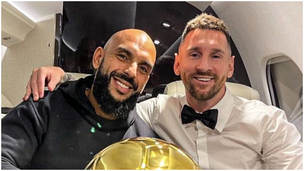 Leo Messi y su guardaespaldas, Yassine Cheuko. (@leomessi)