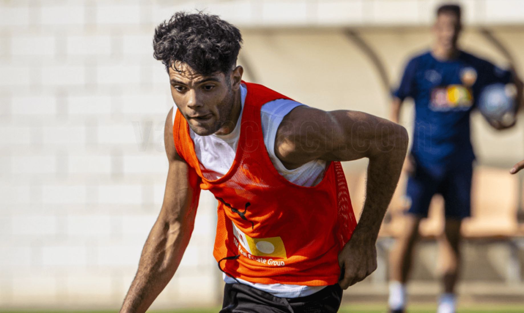 Fran Pérez, en un entrenamiento con el Valencia.