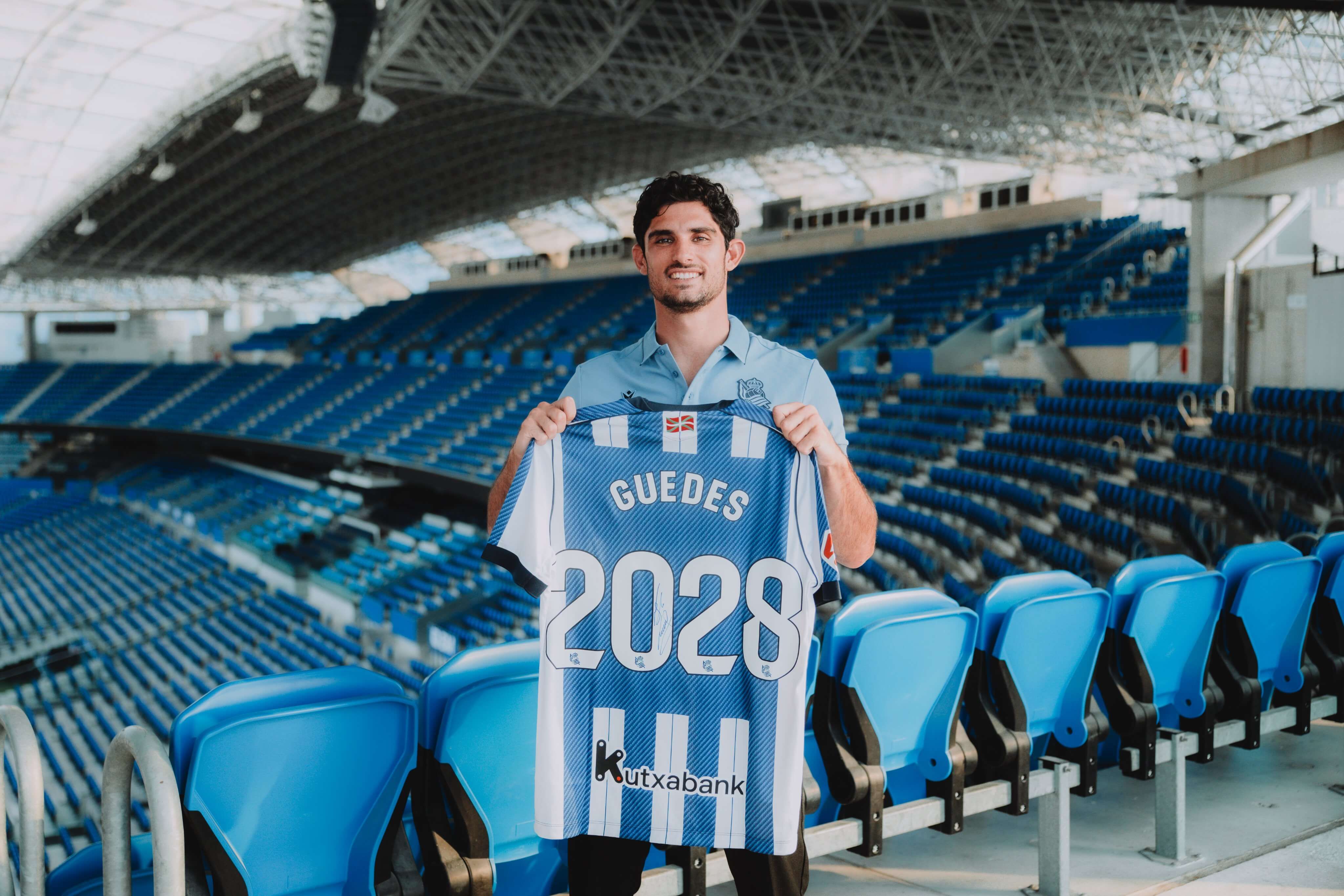 Gonçalo Guedes, a su llegada a la Real Sociedad.