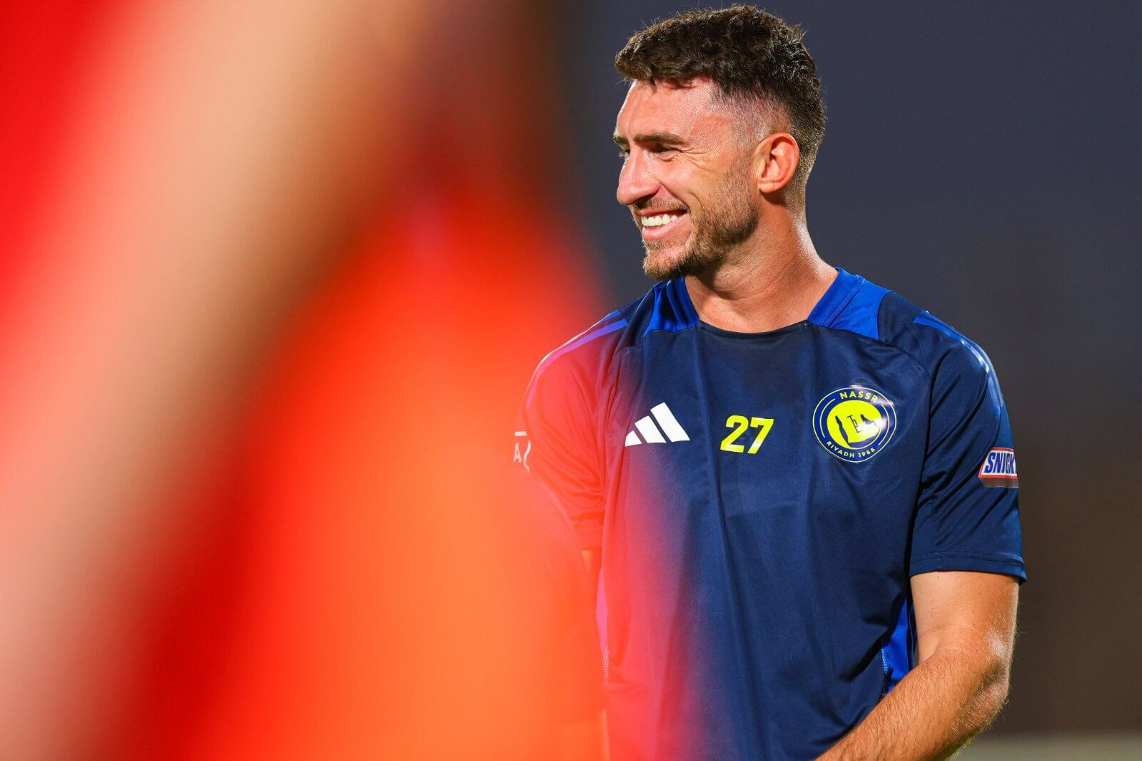 Aymeric Laporte, presente en una sesión de entrenamiento con el club árabe.