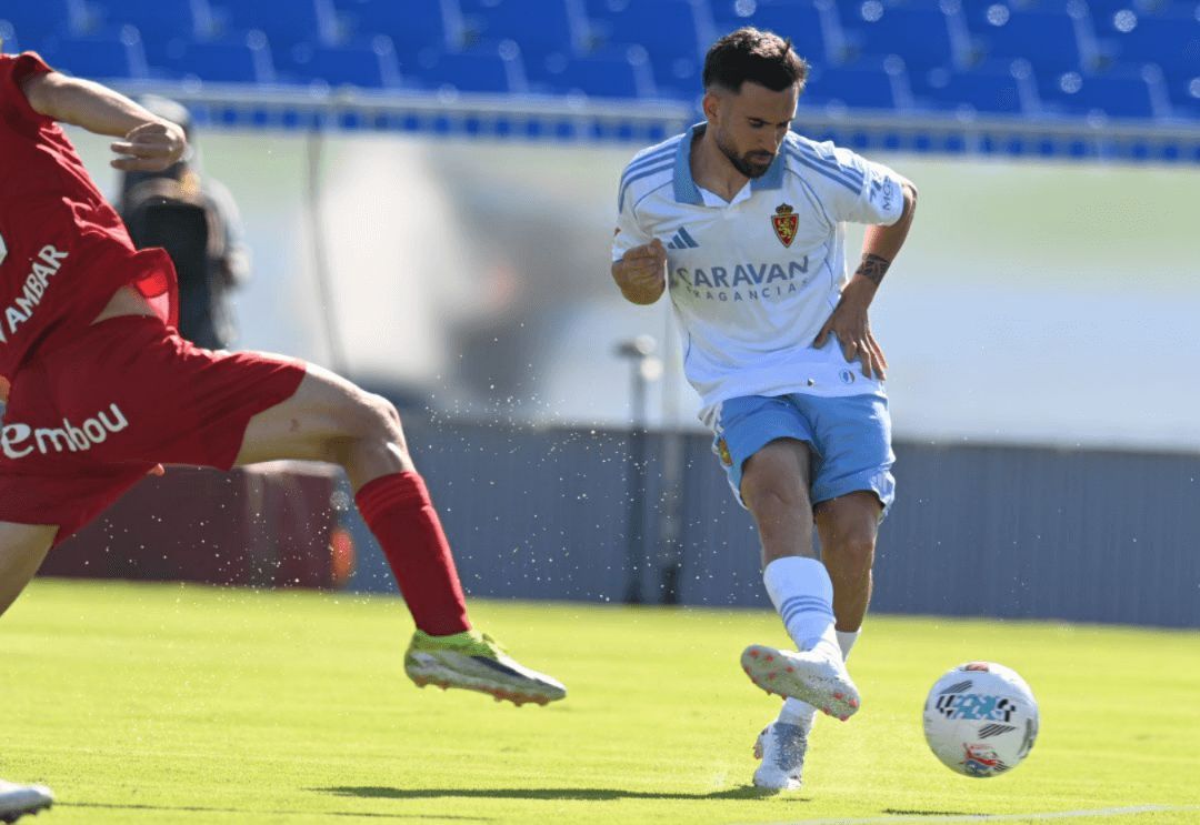 Sebas Moyano en su primer partido como blanquillo.