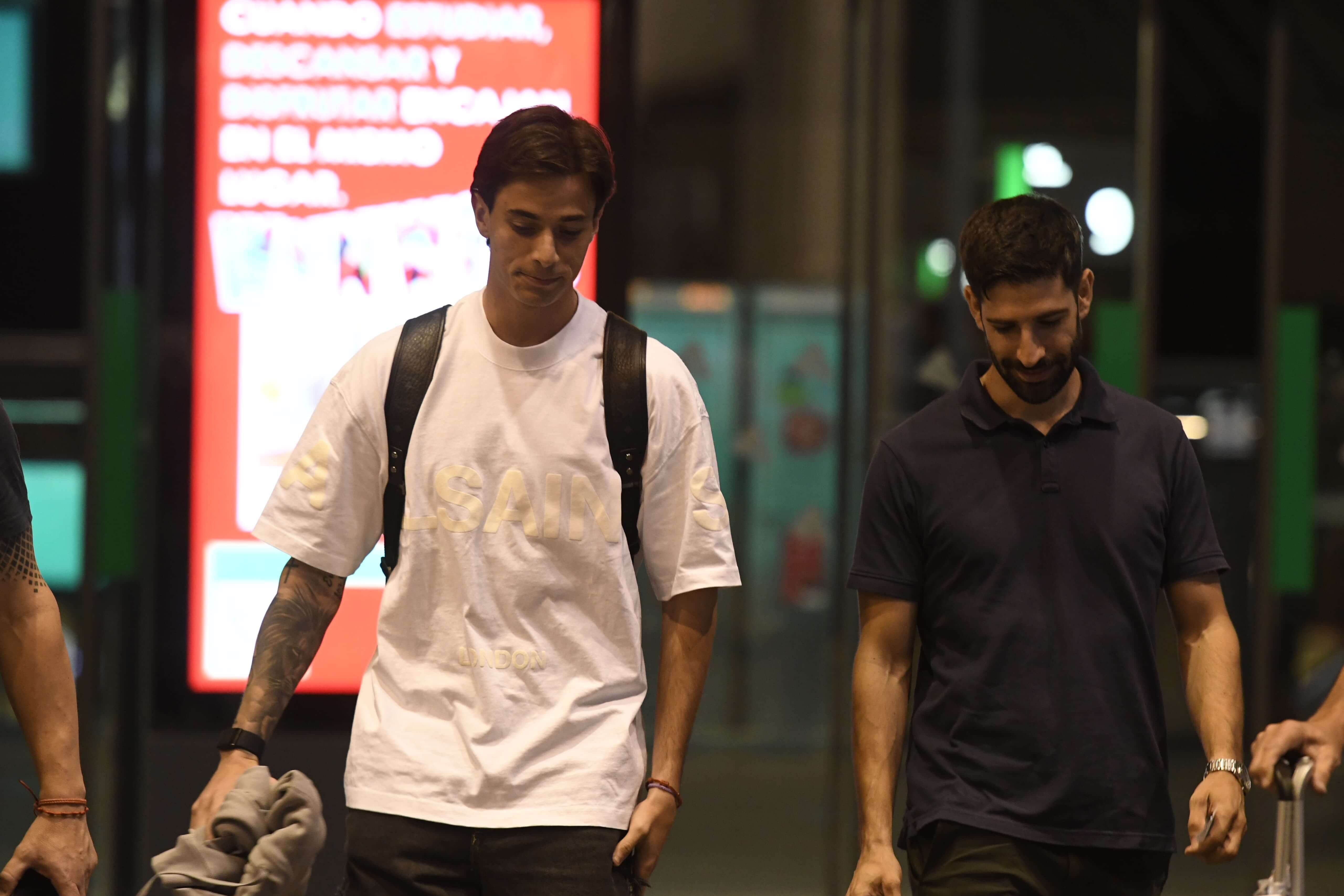 Valentín Gómez, en su llegada a Sevilla.