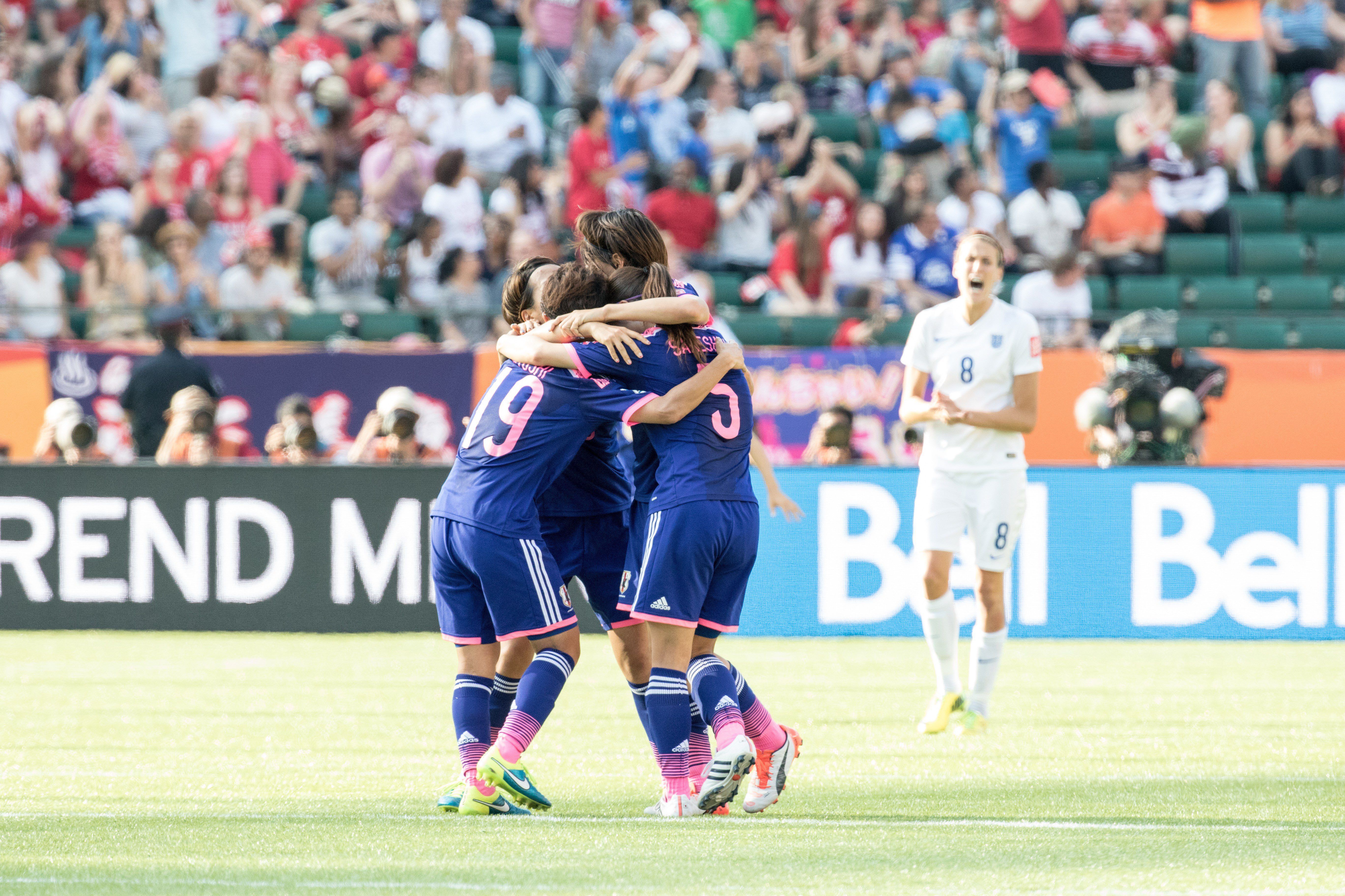  Japón, celebrando un gol a Estados Unidos.