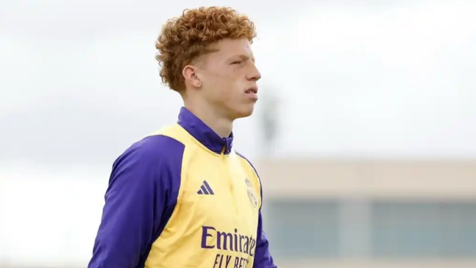 Jeremy de León, en un entrenamiento del Real Madrid.