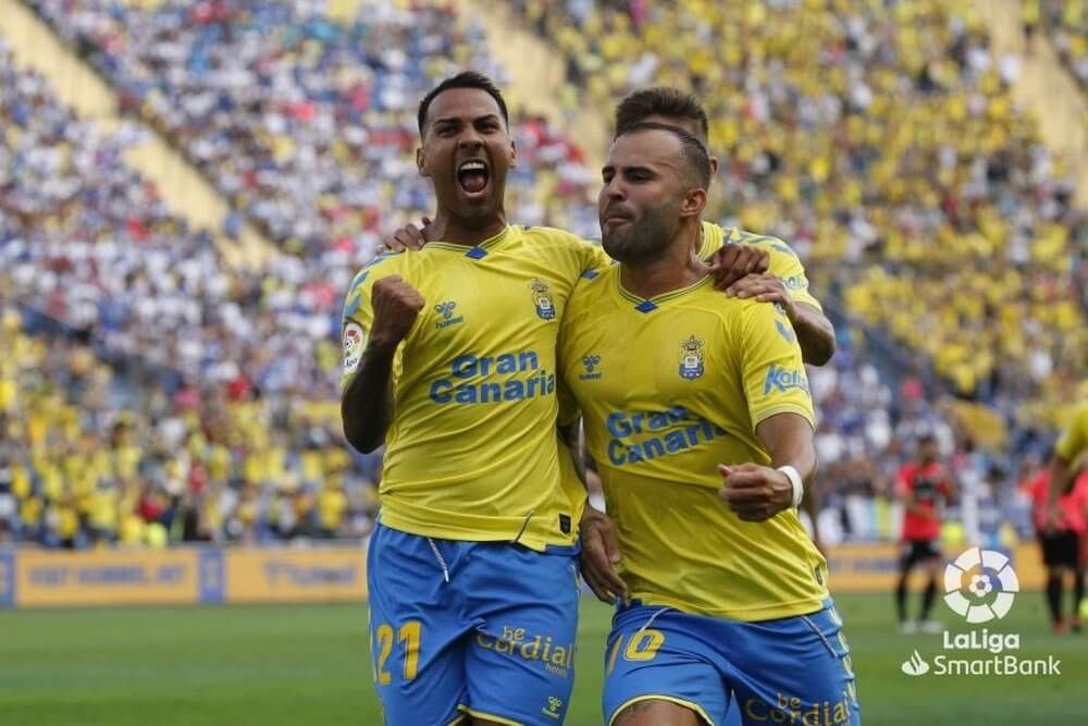 Jonathan Viera y Jesé Rodríguez celebran un gol en una etapa anterior en Las Palmas (Foto: LALIGA