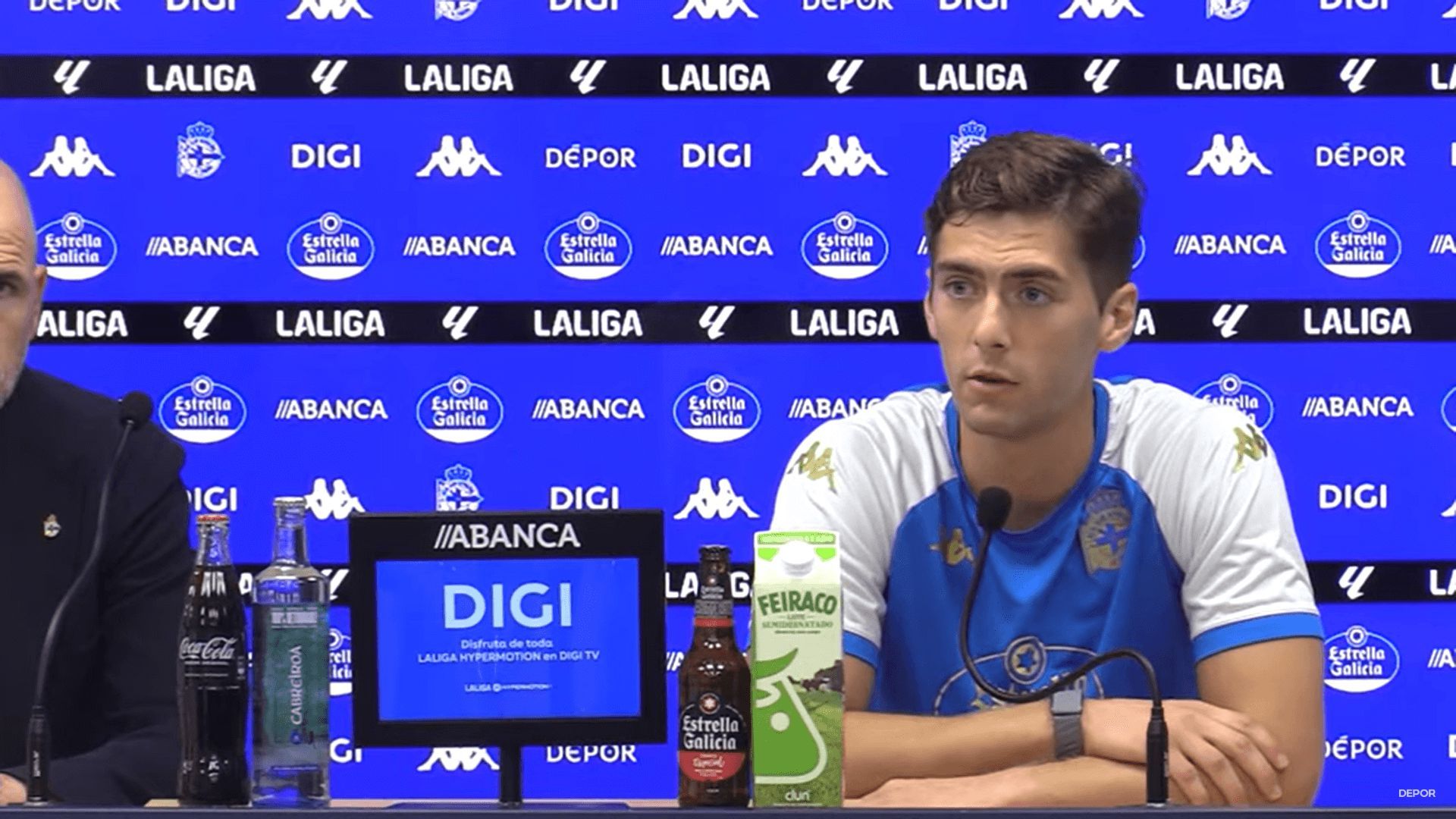José Gragera, en su rueda de prensa de presentación con el Dépor.