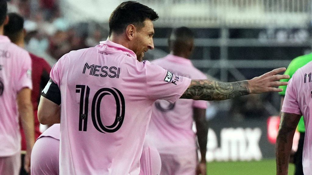  Leo Messi celebra uno de sus goles con el Inter de Miami.