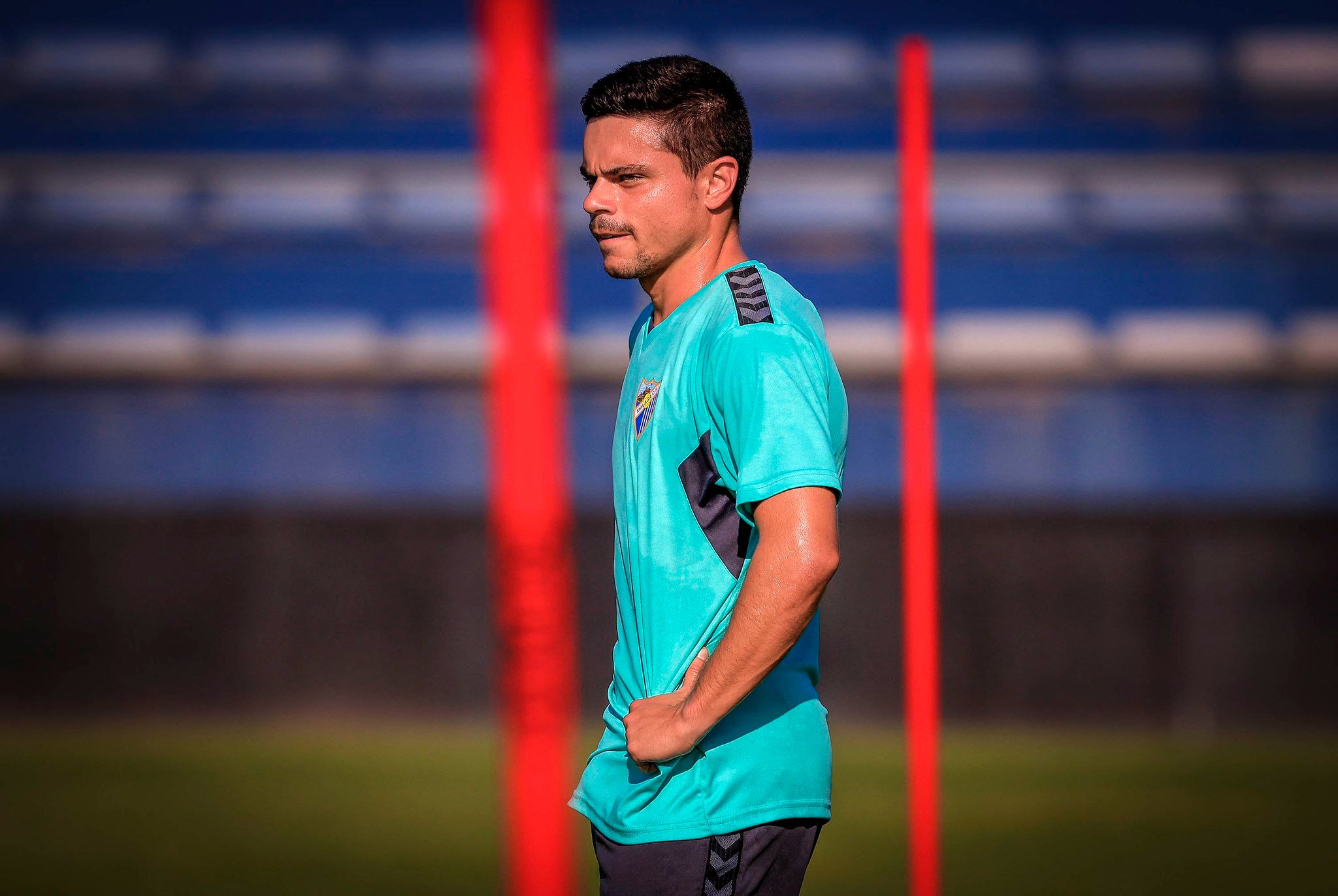Luca Sangalli, en un entrenamiento de pretemporada. (Foto: Málaga CF)