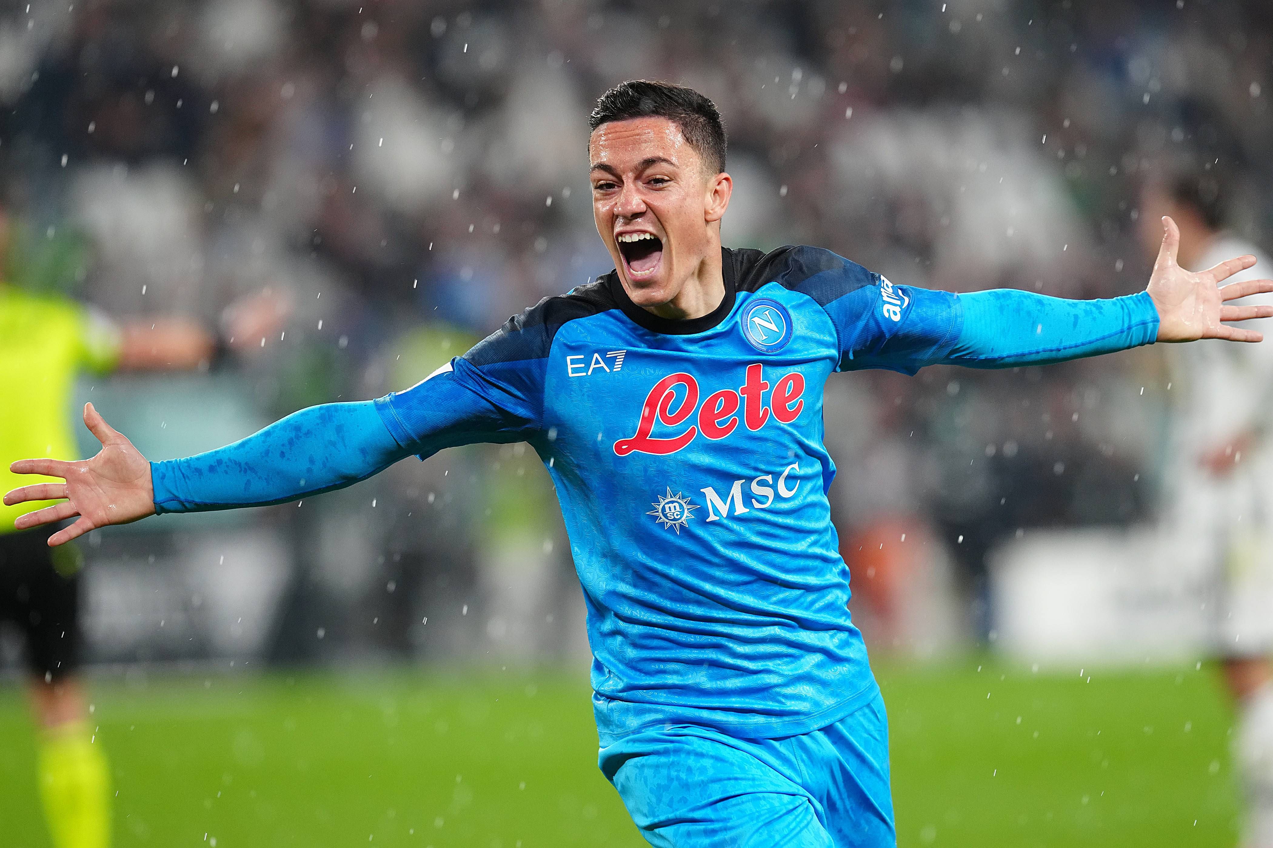 Giacomo Raspadori, goleador en el partido ante la Juvetus.