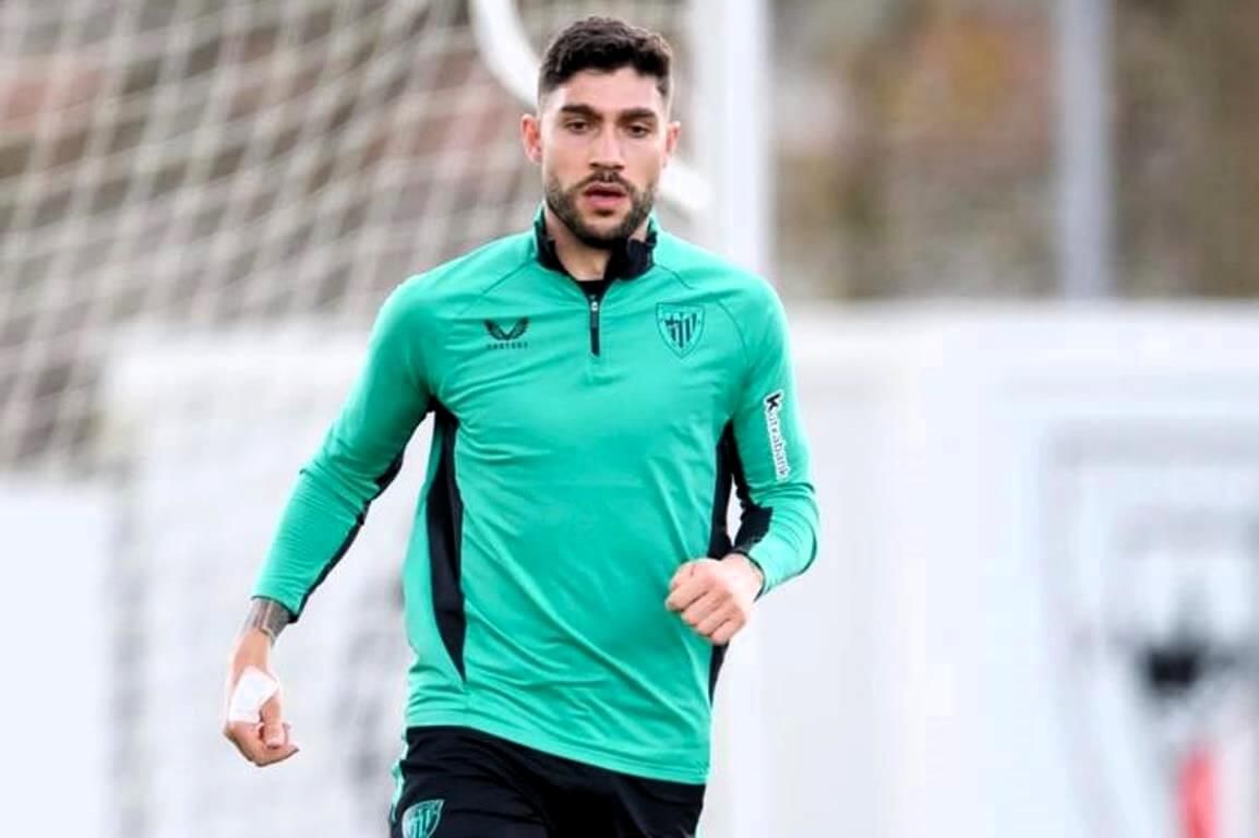 El central Unai Núñez entrenando en Lezama (Foto: Athletic Club).