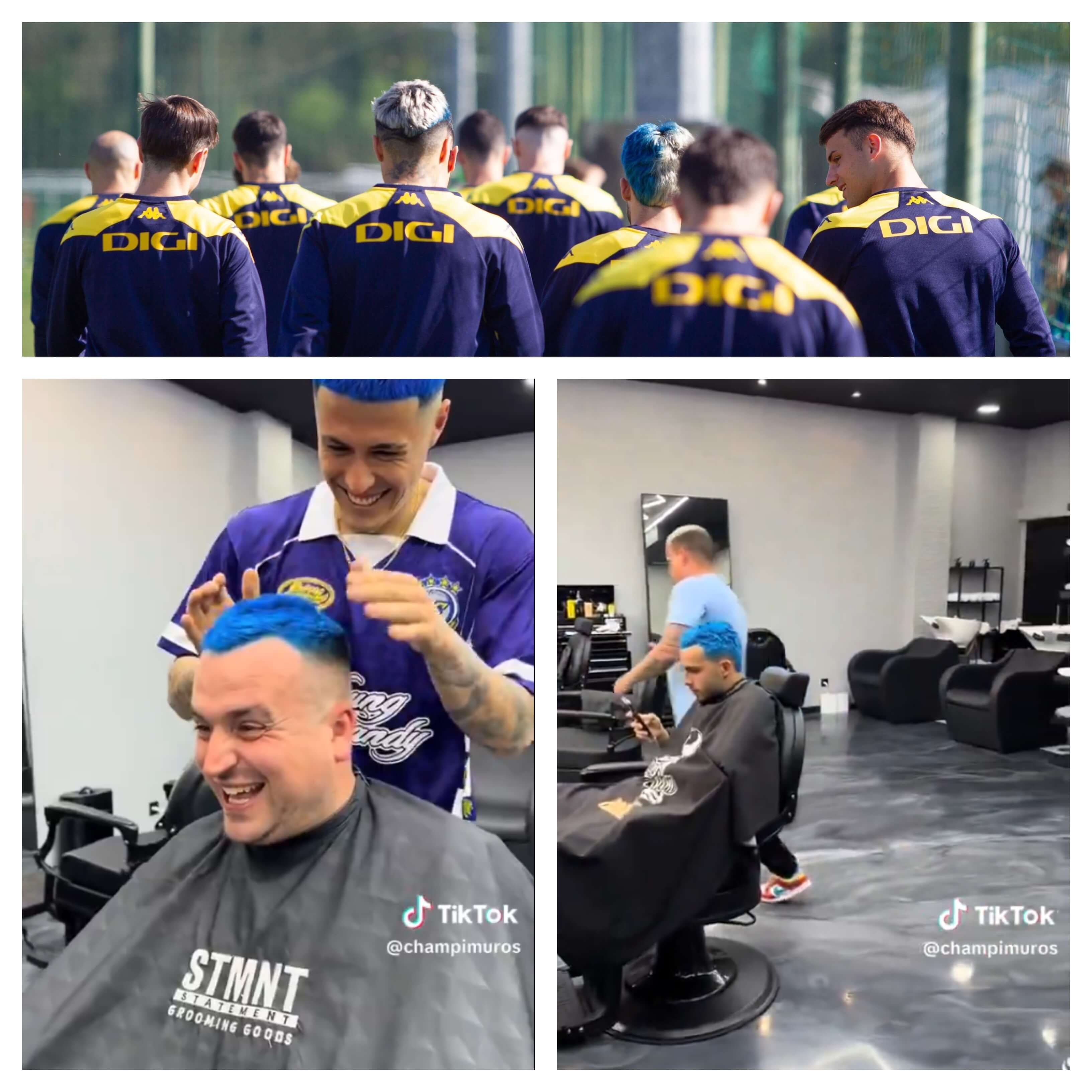  Parte de la plantilla del Dépor se tiñe el pelo antes del posible ascenso del domingo.