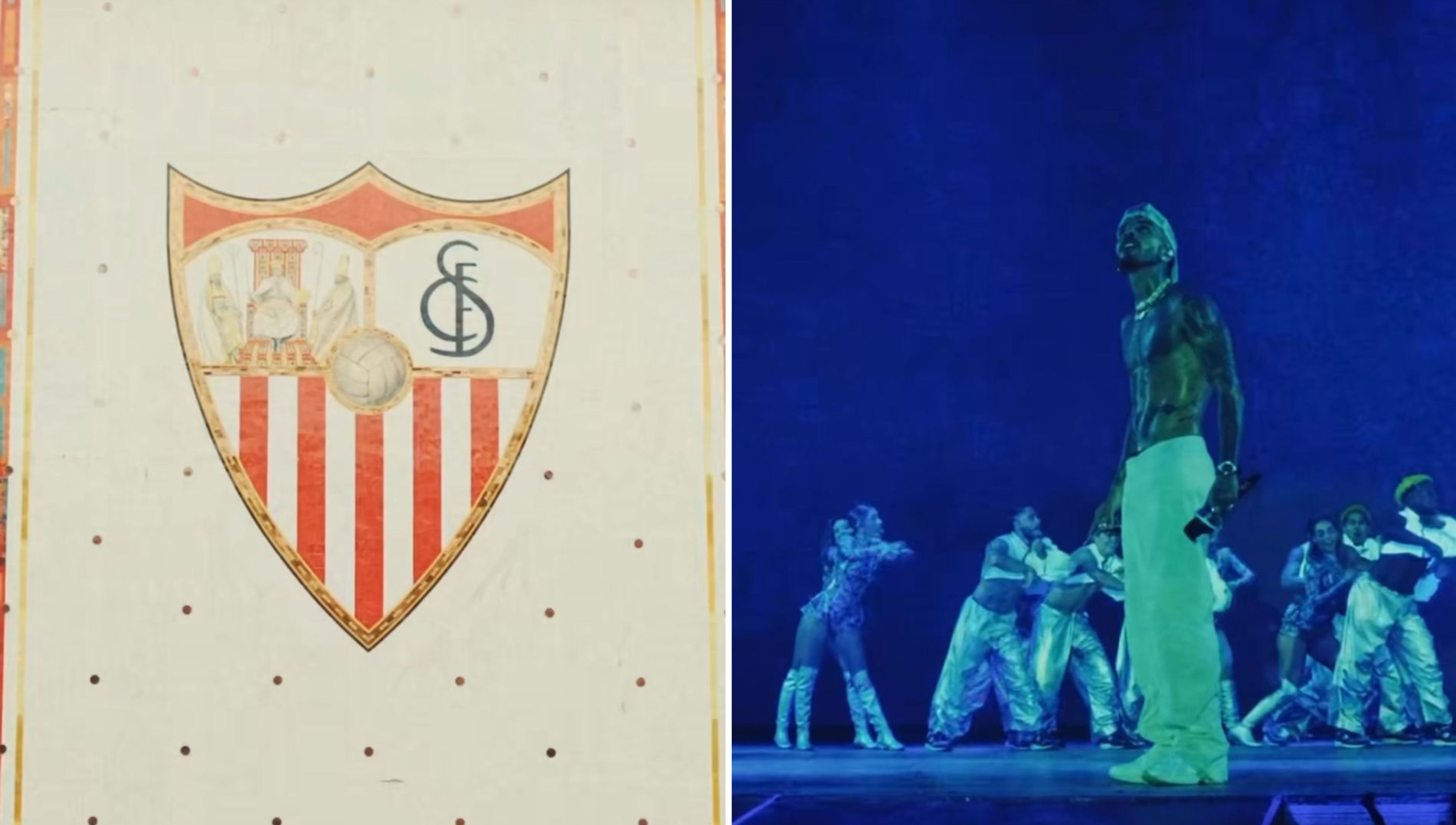 Rauw Alejandro y el escudo del Sevilla