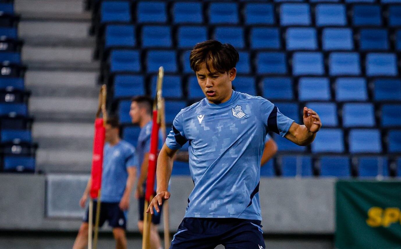 Take Kubo, durante un entrenamiento en Nagasaki.