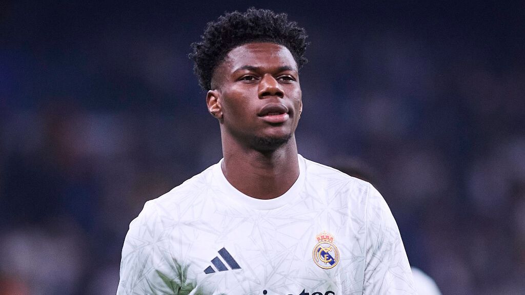  Tchouaméni, en un calentamiento con el Real Madrid (Cordon Press)