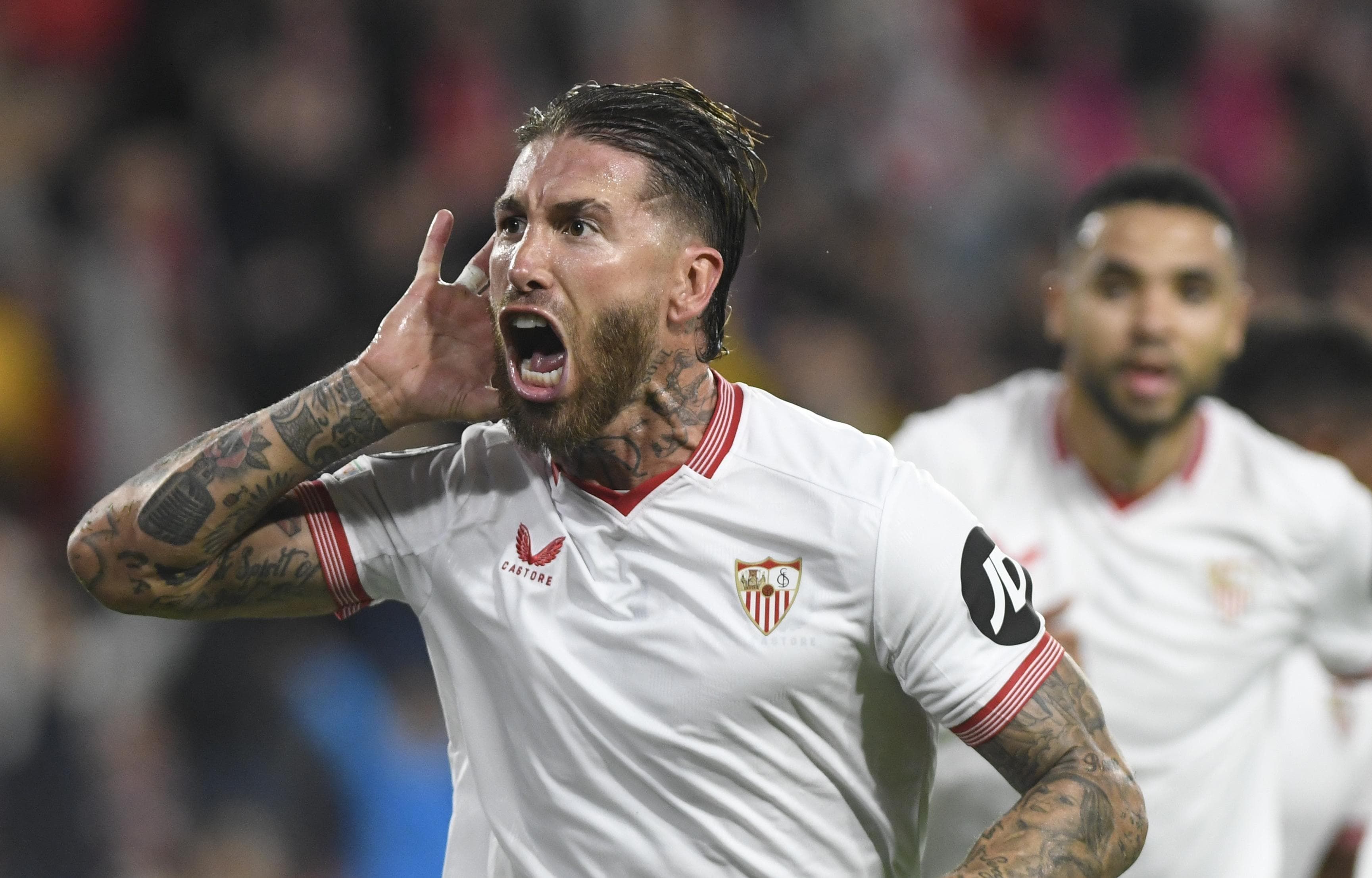  Celebración del gol de Sergio Ramos.