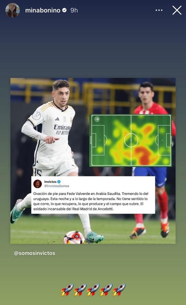 El mensaje con el que Mina Bonino presume de Fede Valverde.