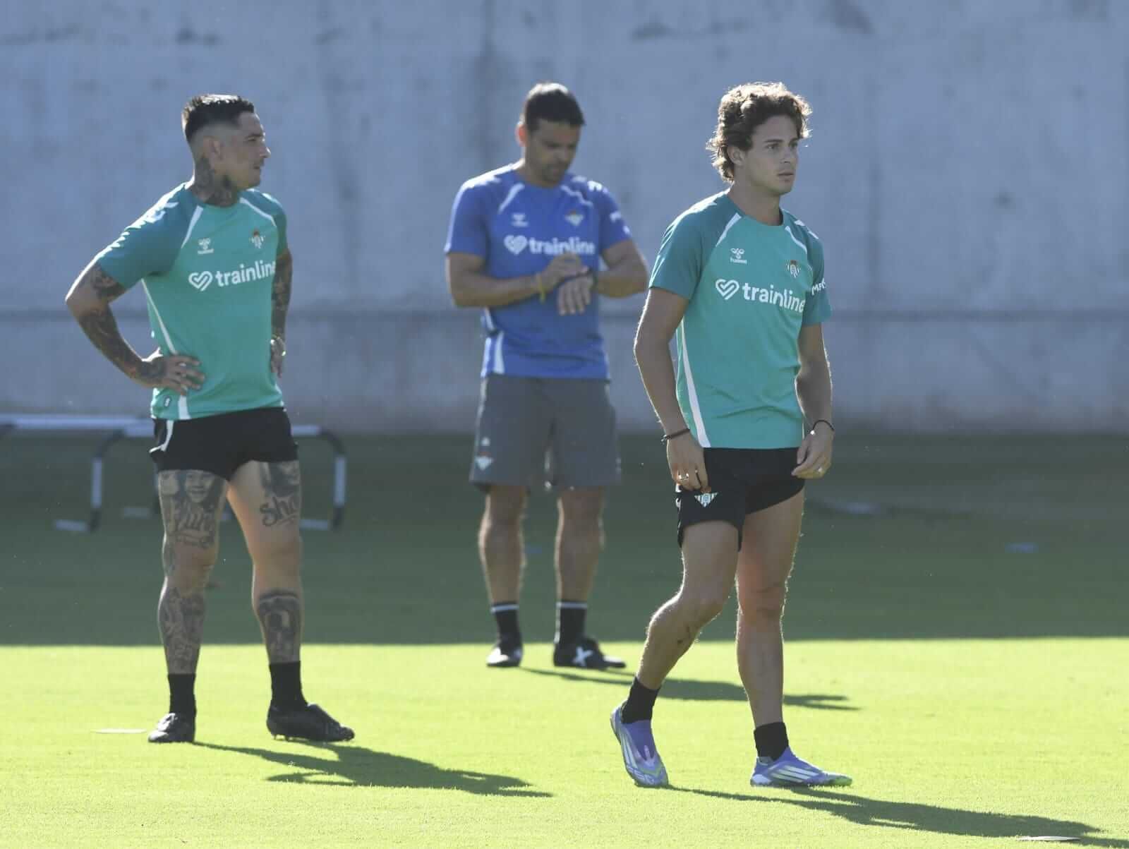Riquelme, en el entrenamiento del Betis