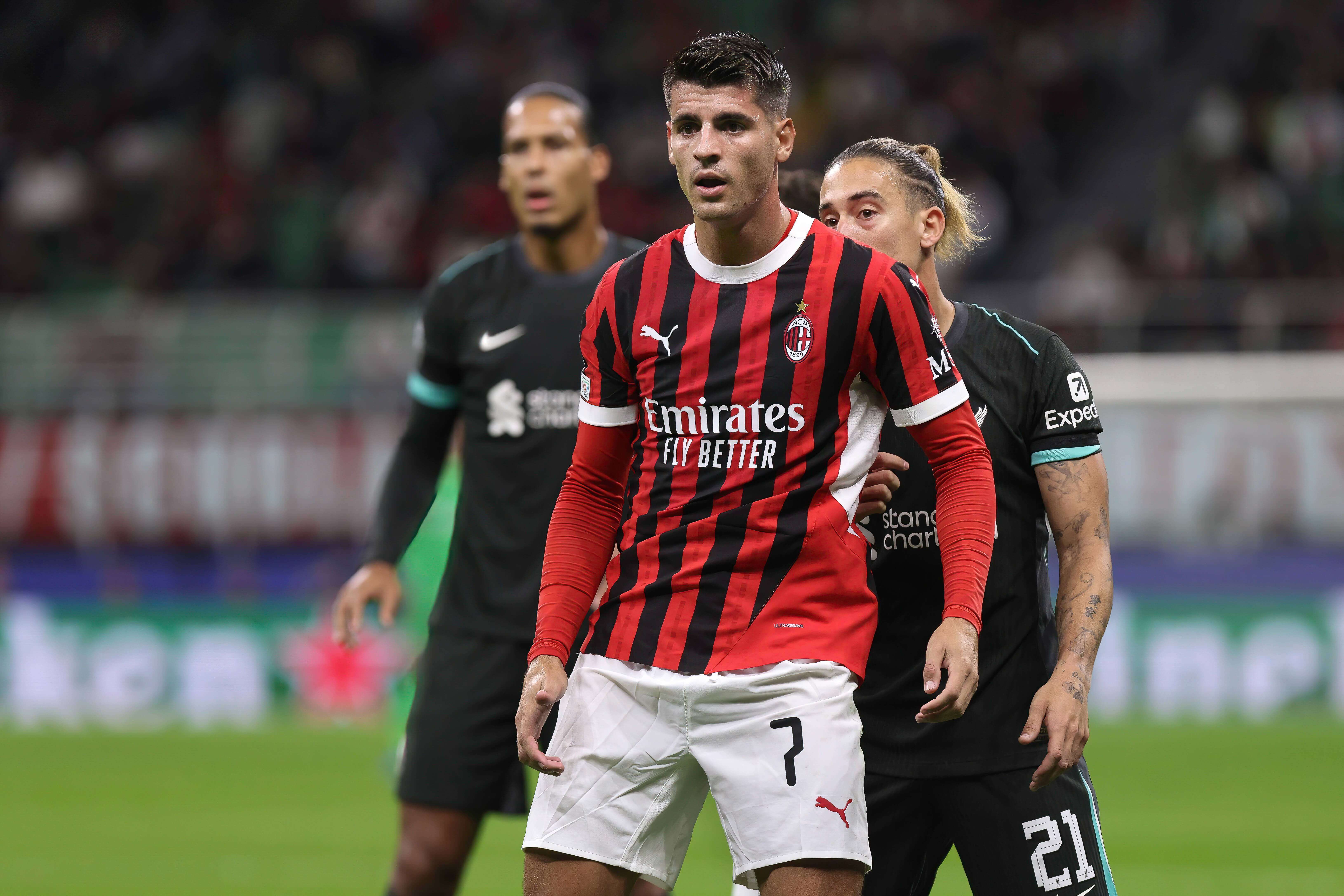 Álvaro Morata, en un partido con el Milan.