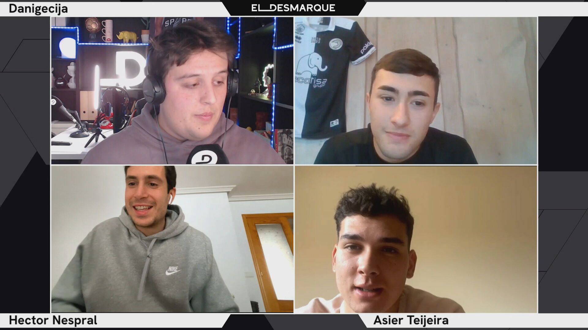  Hetor Nespral y Asier Teijeira, jugadores de Unionistas, en el canal de Twitch de ElDesmarque