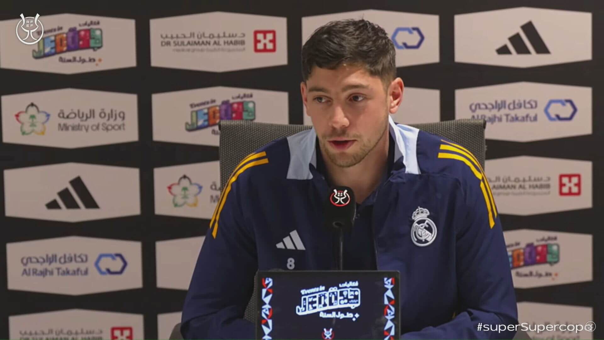  Fede Valverde, en la rueda de prensa previa al Clásico.
