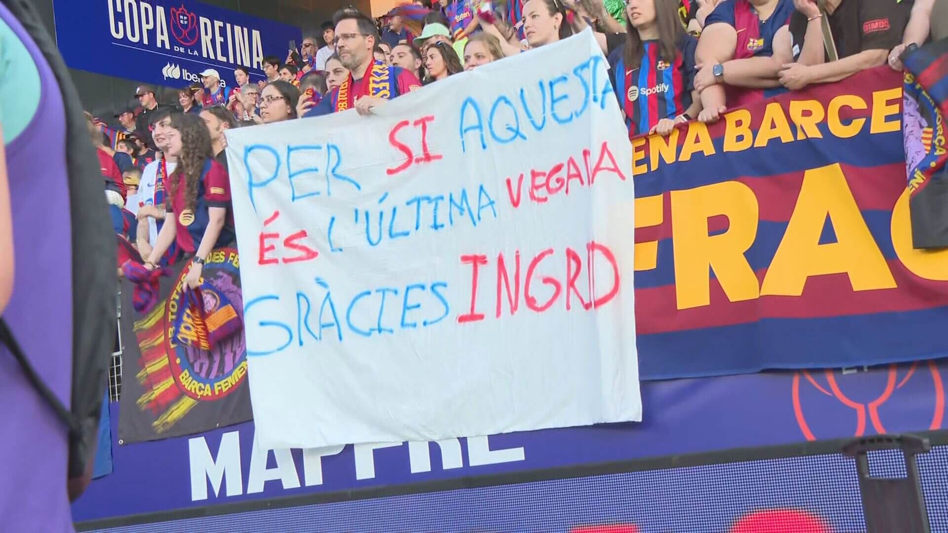 El mensaje en las gradas para Ingrid Engen