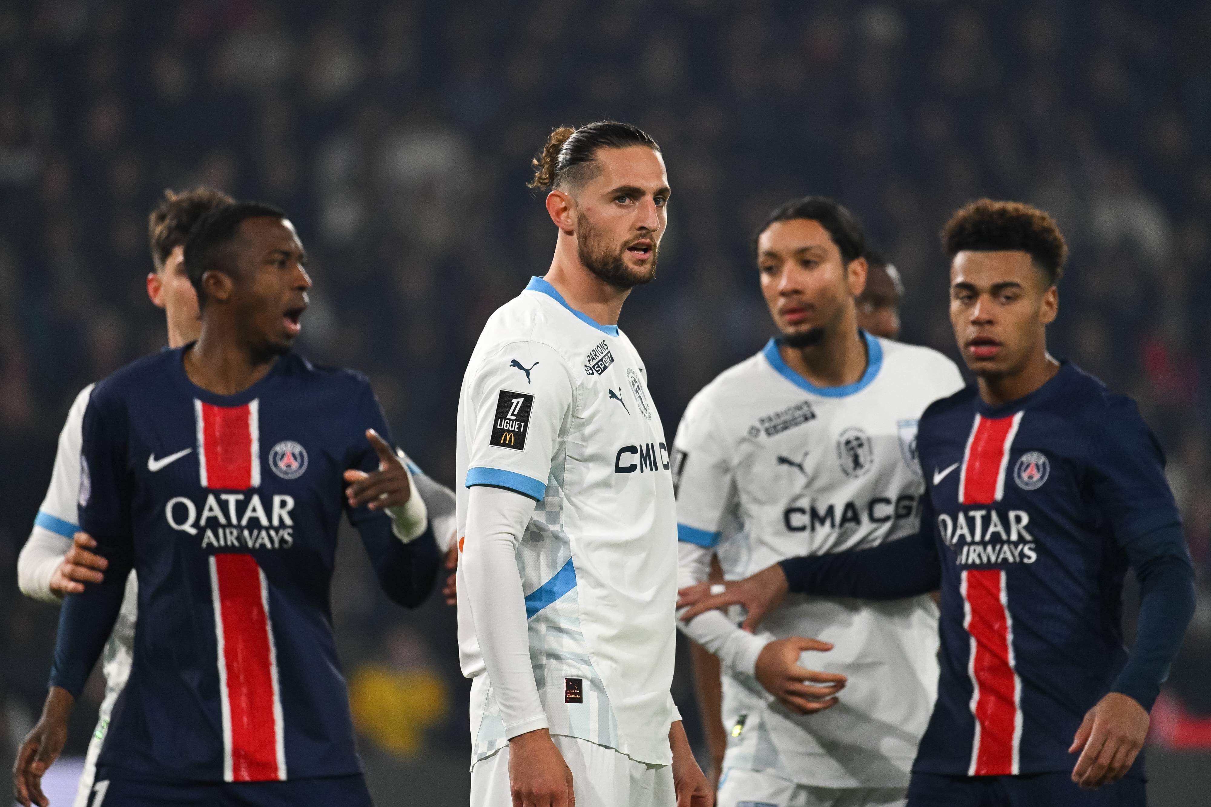 Adrien Rabiot, durante el PSG-Olympique de Marsella.
