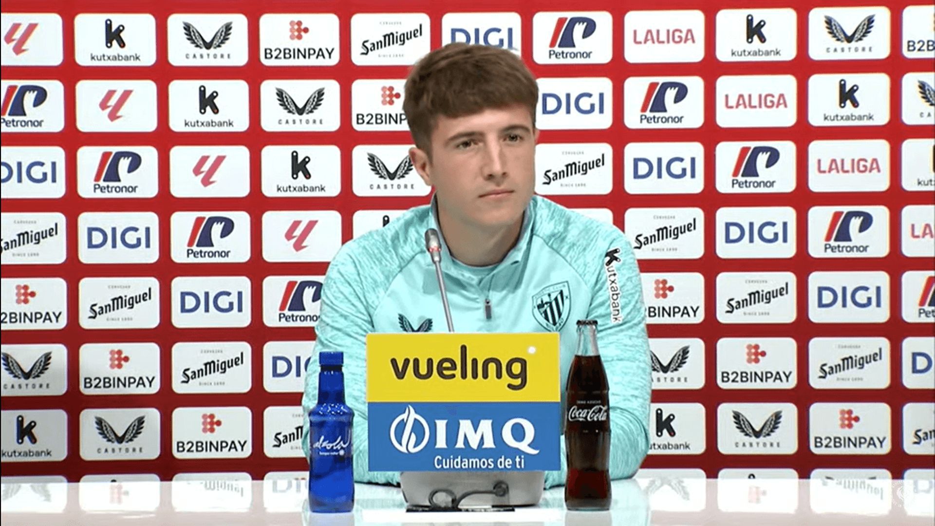 Mikel Jauregizar, en rueda de prensa del Athletic.