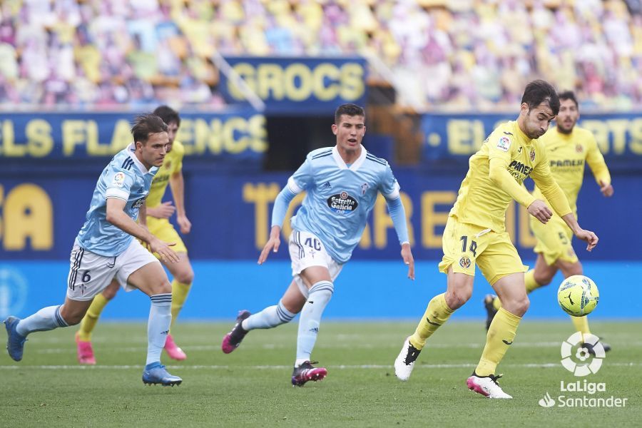  Carlos Domínguez, durante el Villarreal-Celta,