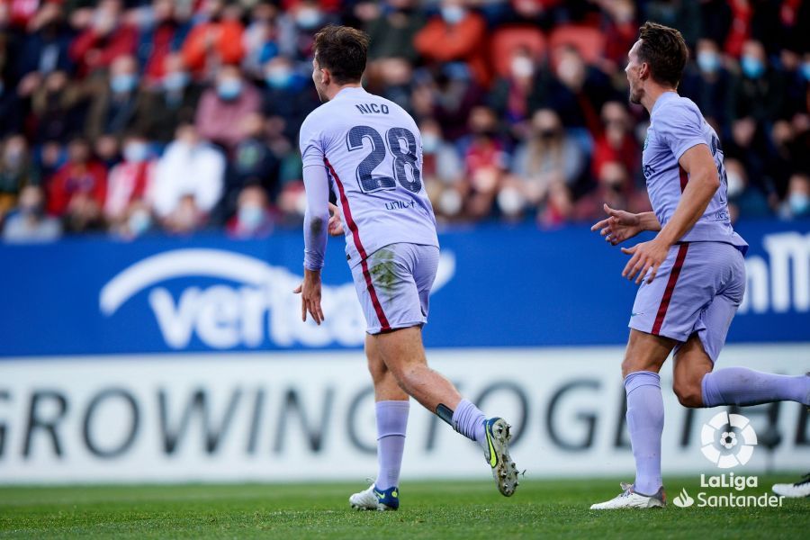  Nico celebra el gol ante Osasuna.