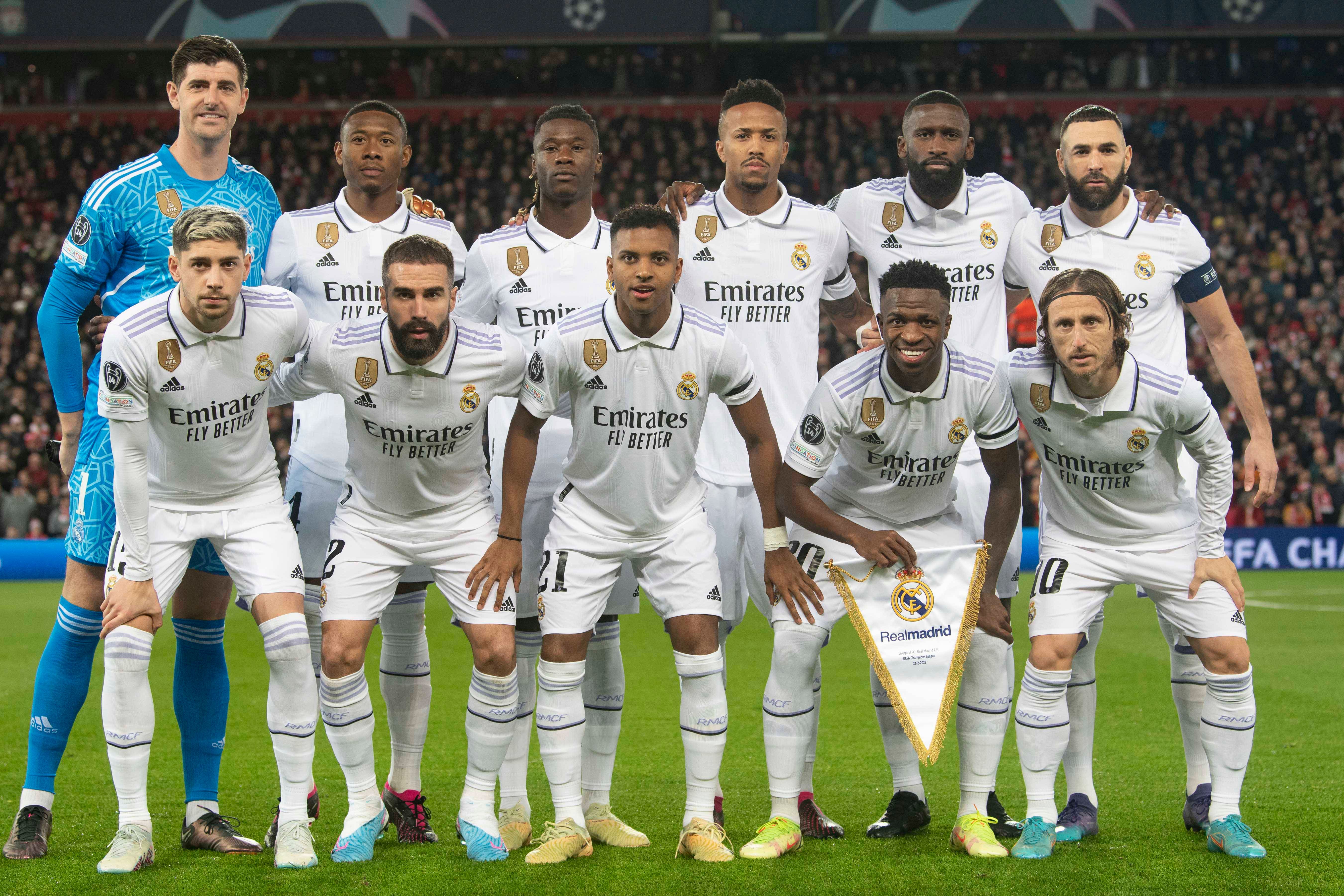  El once inicial del Real Madrid ante el Liverpool.