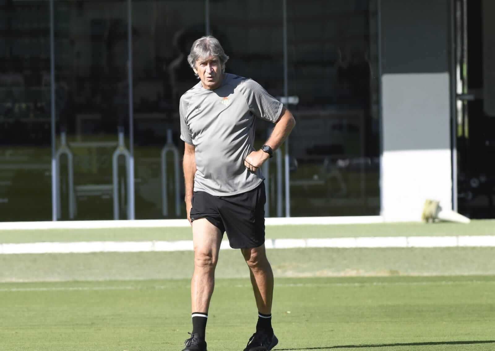 Pellegrini, en el entrenamiento de este lunes.