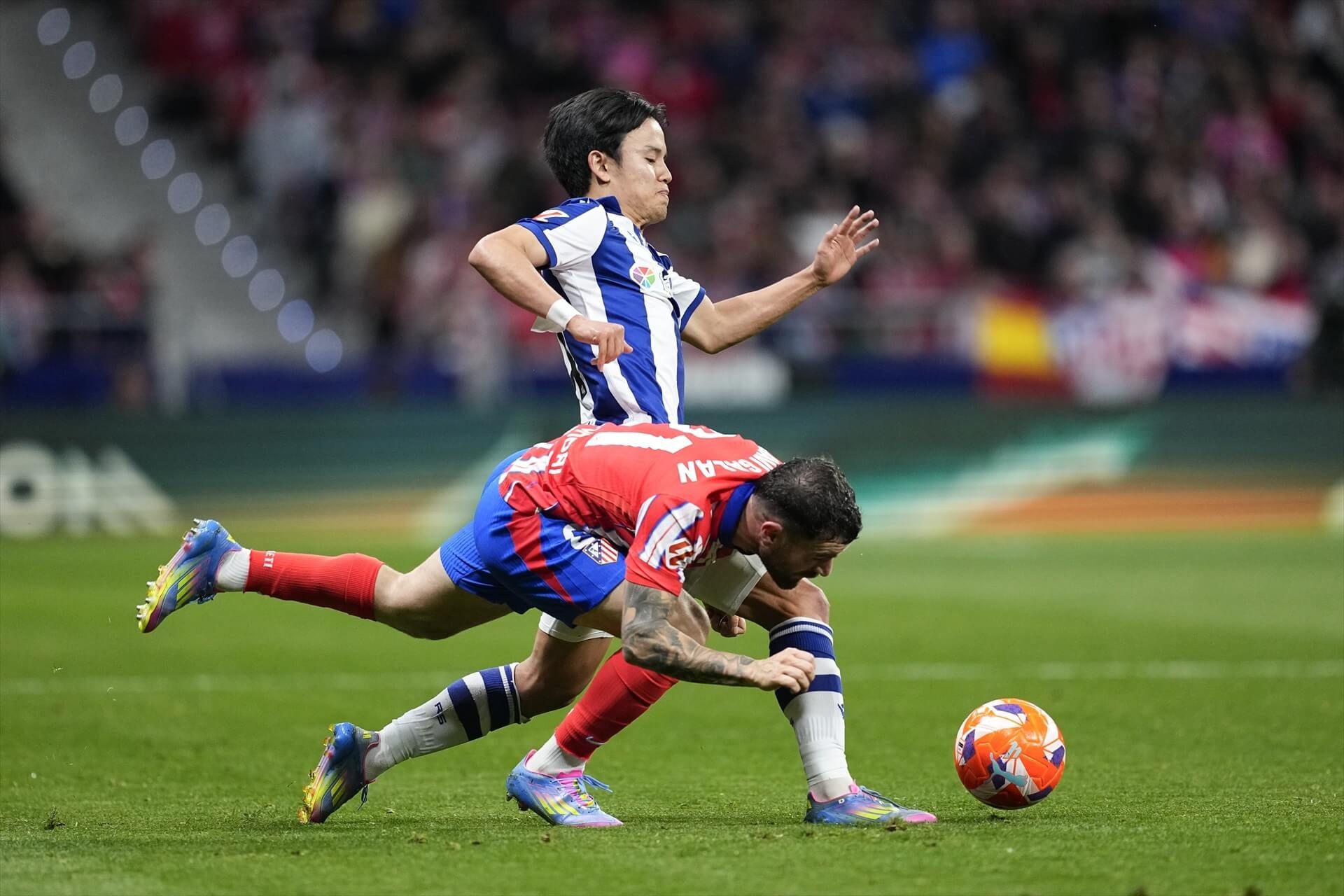  Take Kubo en un partido contra el Atlético de Madrid (Europa Press)