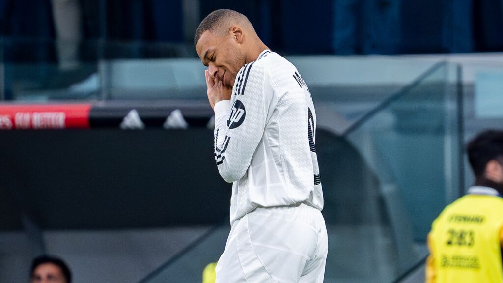  La celebración de Mbappé contra el Sevilla (Europa Press)