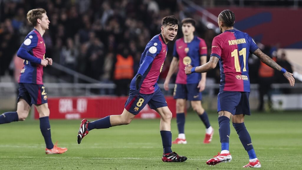  Pedri González celebrando el 1-2 ante el Atlético