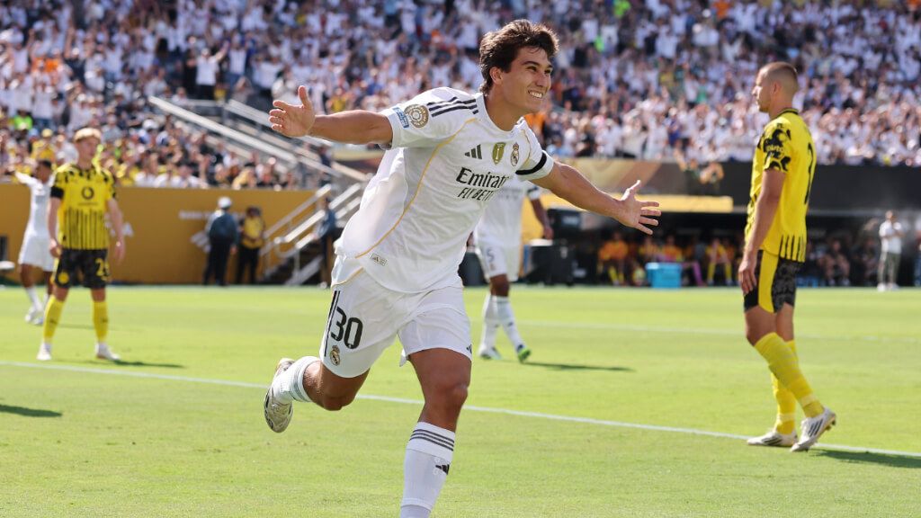 Gonzalo García celebrando un gol con el Real Madrid (Europa Press)