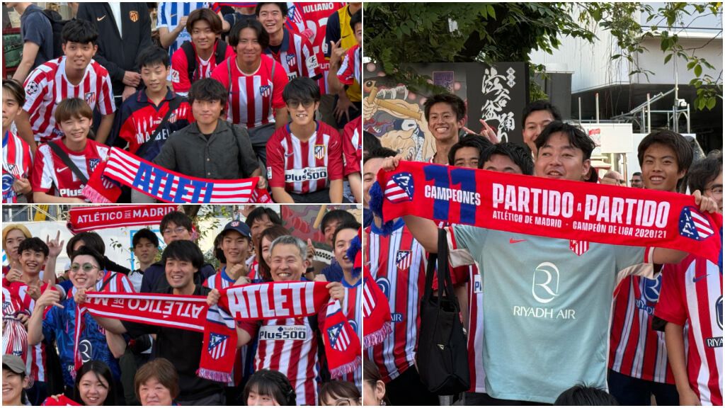  Los aficionados del Atleti esperando a Indi.