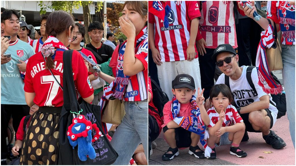 Los aficionados del Atleti en Japón esperando a Indi.