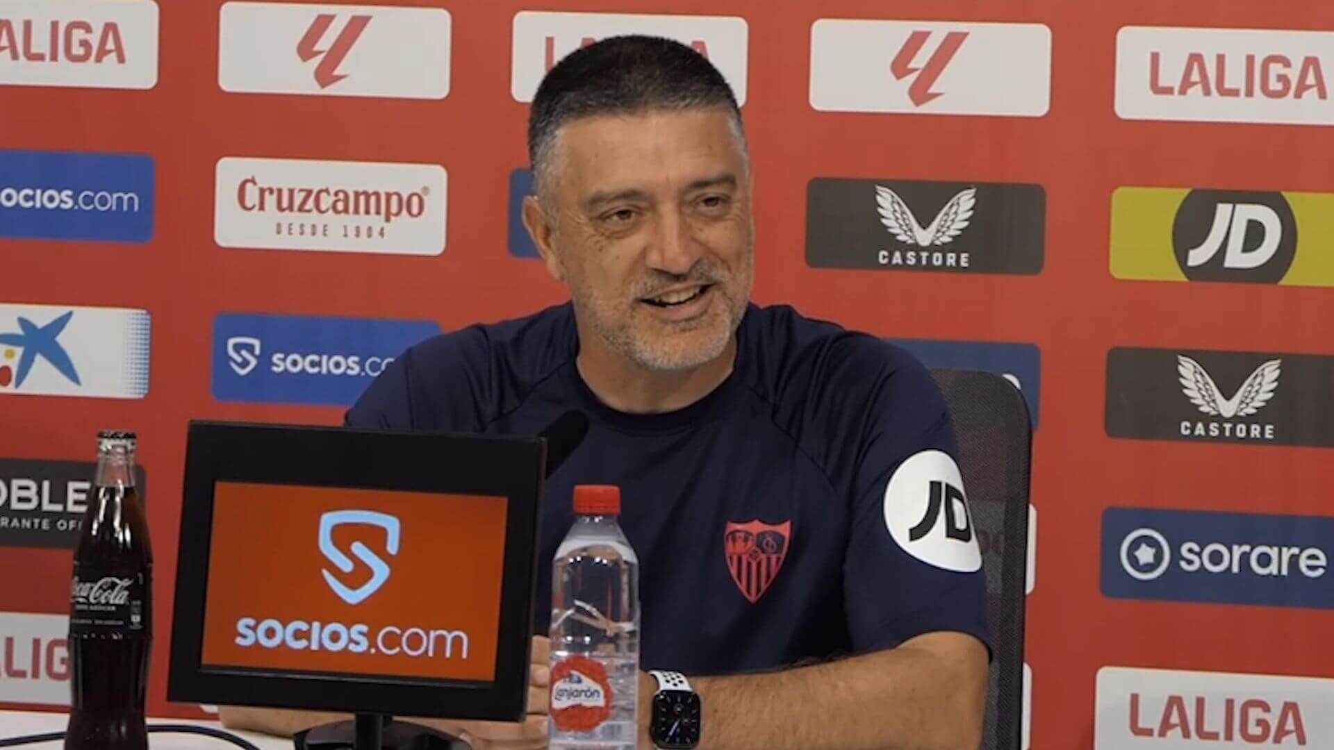 García Pimienta, sonriente y tranquilo ante su primer derbi.