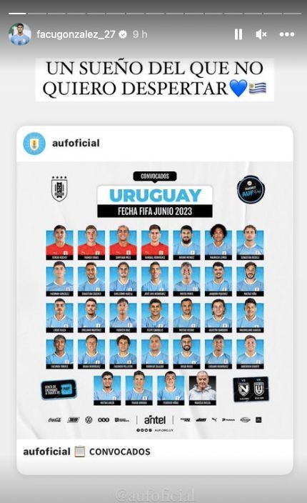  La historia en Instagram de Facu González.