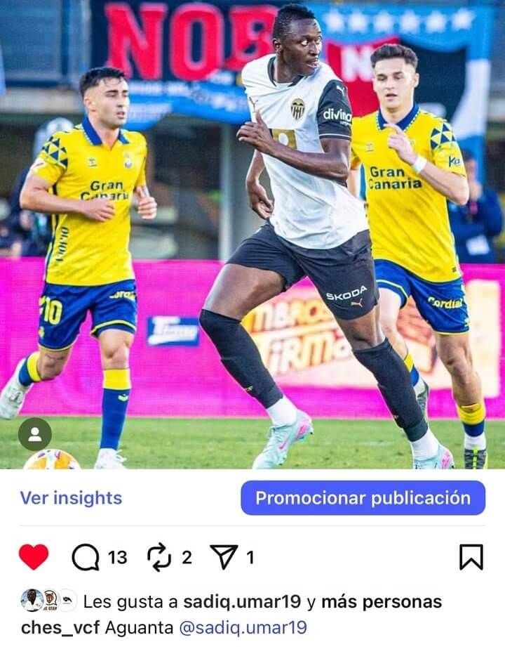  La publicación a la que le ha dado like Umar Sadiq