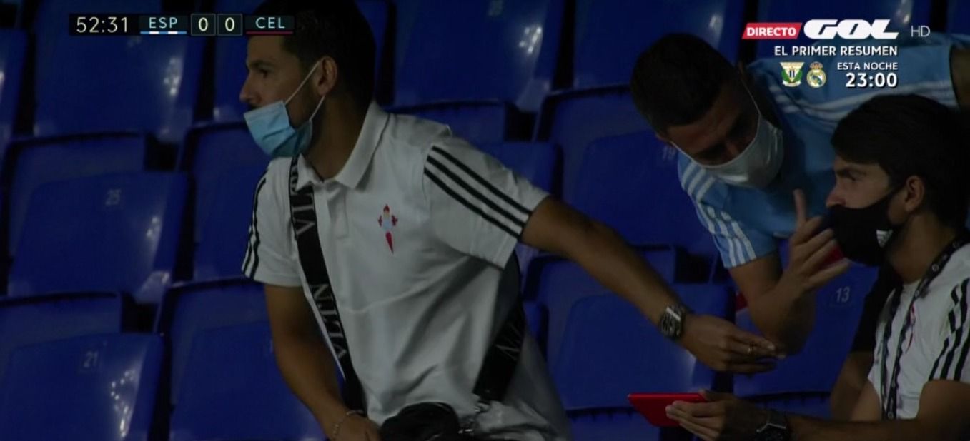  Nolito, Denis y Juncà celebran el gol de Asensio en el Leganés-Real Madrid.