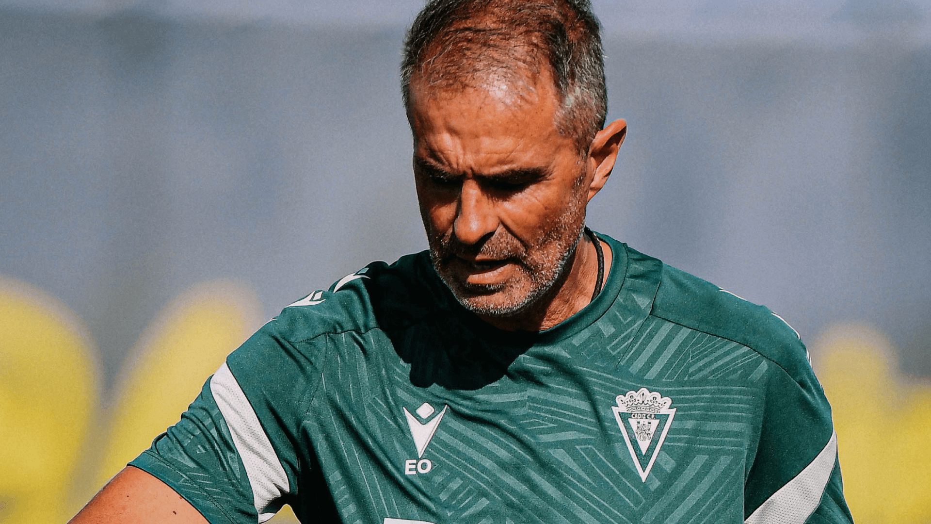  Gaizka Garitano, en un entrenamiento del Cádiz.