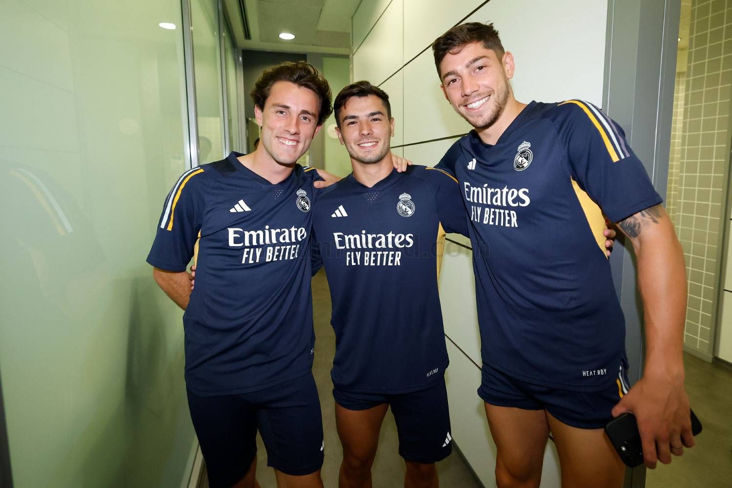  Álvaro Odriozola, Brahim Díaz y Fede Valverde durante el reconocimiento médico de pretemporada